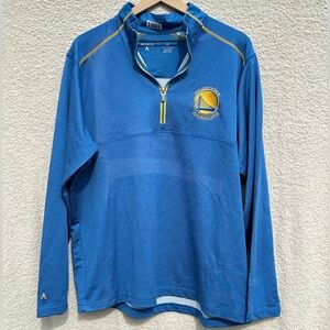 Antigua Golden State Warriors Quarter Zip Pullover Blue XL Athletic Fan Gear NBA